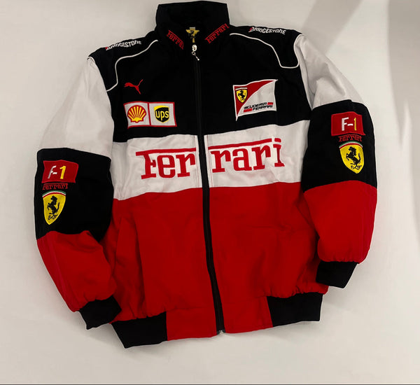 Ferrari Official Racing Jacket - Red, White & Black | Myra Casual