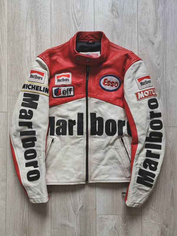 Vintage Marlboro Racing Leather Jacket - Myra Casual